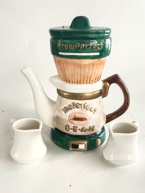 Vintage 1995 Cardinal Inc. Hand Painted Collectors Coffee Pot with Mini …